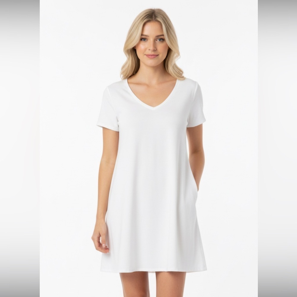 Lulus white slip on dress size medium